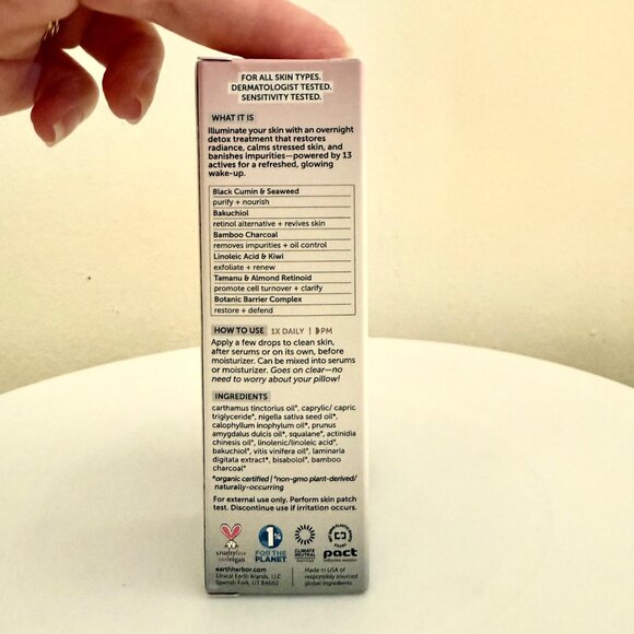 Earth Harbor Obscura Night Repair Full SIze Concentrate Serum Black Seaweed 1oz - Picture 2 of 9